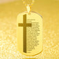 Lord's Prayer German Vater Unser Engraved Dog Tag Necklace Stainless Steel or 18k Gold w 24" Chain-Express Your Love Gifts