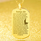 Psalm 23 Portuguese Salmo 23 Engraved Dog Tag Necklace Stainless Steel or 18k Gold w 24" Chain-Express Your Love Gifts