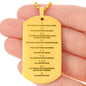 Ten Commandments English Engraved Dog Tag Necklace Stainless Steel or 18k Gold w 24" Chain-Express Your Love Gifts