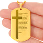 Lord's Prayer Russian Engraved Dog Tag Necklace Stainless Steel or 18k Gold w 24" Chain-Express Your Love Gifts