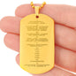 Ten Commandments Chinese Engraved Dog Tag Necklace Stainless Steel or 18k Gold w 24" Chain-Express Your Love Gifts