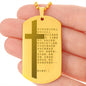 Lord's Prayer Chinese Engraved Dog Tag Necklace Stainless Steel or 18k Gold w 24" Chain-Express Your Love Gifts