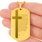 Lord's Prayer Engraved Dog Tag Necklace Stainless Steel or 18k Gold w 24" Chain-Express Your Love Gifts