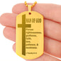 Man of God Pursuing 1 Timothy 6.11 Engraved Dog Tag Necklace Stainless Steel or 18k Gold w 24" Chain-Express Your Love Gifts