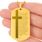 Lords Prayer Polish Ojcze Nasz Engraved Dog Tag Necklace Stainless Steel or 18k Gold w 24" Chain-Express Your Love Gifts