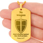 Isaiah 54.17 No Weapon Engraved Dog Tag Necklace Stainless Steel or 18k Gold w 24" Chain-Express Your Love Gifts