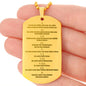 Ten Commandments German 10 Gebote Halskette Engraved Dog Tag Necklace Stainless Steel or 18k Gold w 24" Chain-Express Your Love Gifts