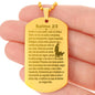 Psalm 23 Portuguese Salmo 23 Engraved Dog Tag Necklace Stainless Steel or 18k Gold w 24" Chain-Express Your Love Gifts