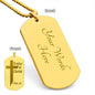 Soldier of Christ 2 Tim 2 3 Engraved Dog Tag Necklace Stainless Steel or 18k Gold w 24" Chain-Express Your Love Gifts