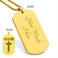 Man of God 1 Timothy 6.11 Engraved Dog Tag Necklace Stainless Steel or 18k Gold w 24" Chain-Express Your Love Gifts