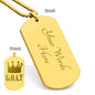 GOAT Greatest of All Time Engraved Dog Tag Necklace Stainless Steel or 18k Gold w 24" Chain-Express Your Love Gifts