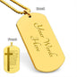 Lord's Prayer Chinese Engraved Dog Tag Necklace Stainless Steel or 18k Gold w 24" Chain-Express Your Love Gifts