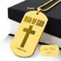 Man of God 1 Timothy 6.11 Engraved Dog Tag Necklace Stainless Steel or 18k Gold w 24" Chain-Express Your Love Gifts