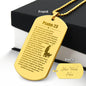 Psalm 23 German Engraved Dog Tag Necklace Stainless Steel or 18k Gold w 24" Chain-Express Your Love Gifts