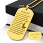 Psalm 23 Polish Psalm Dawida Engraved Dog Tag Necklace Stainless Steel or 18k Gold w 24" Chain-Express Your Love Gifts