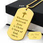 Born of God 1 John 5:1 Engraved Dog Tag Bible Necklace Stainless Steel or 18k Gold w 24" Chain-Express Your Love Gifts