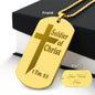 Soldier of Christ 2 Tim 2 3 Engraved Dog Tag Necklace Stainless Steel or 18k Gold w 24" Chain-Express Your Love Gifts