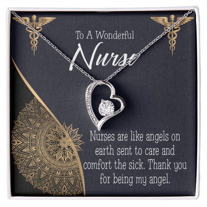 Nurses are Like Angels Forever Necklace w Message Card-Express Your Love Gifts