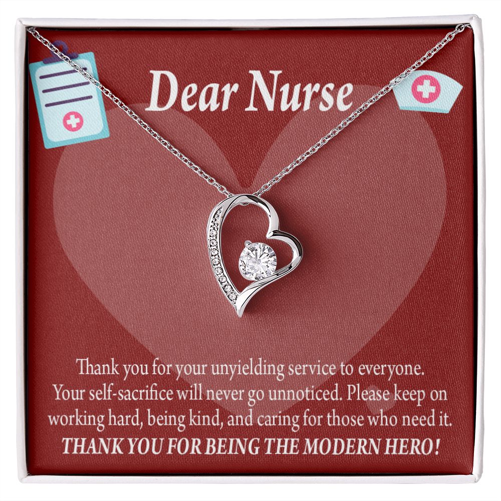Thank You Ideas Nurses and Caregivers Forever Necklace w Message Card-Express Your Love Gifts