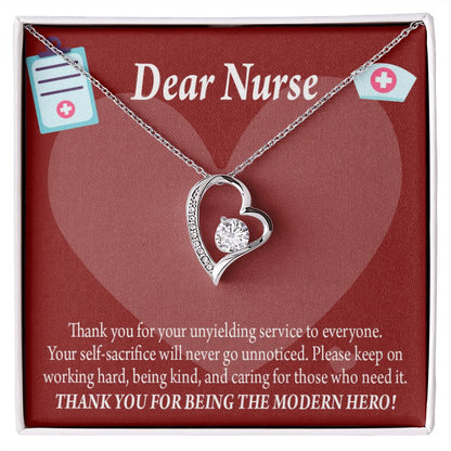 Thank You Ideas Nurses and Caregivers Forever Necklace w Message Card-Express Your Love Gifts