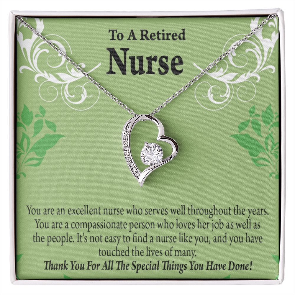 Retired Nurse Thank You Forever Necklace w Message Card-Express Your Love Gifts