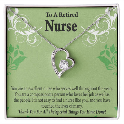 Retired Nurse Thank You Forever Necklace w Message Card-Express Your Love Gifts