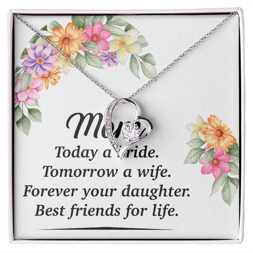 Mom Bestfriend For Life Forever Necklace w Message Card-Express Your Love Gifts