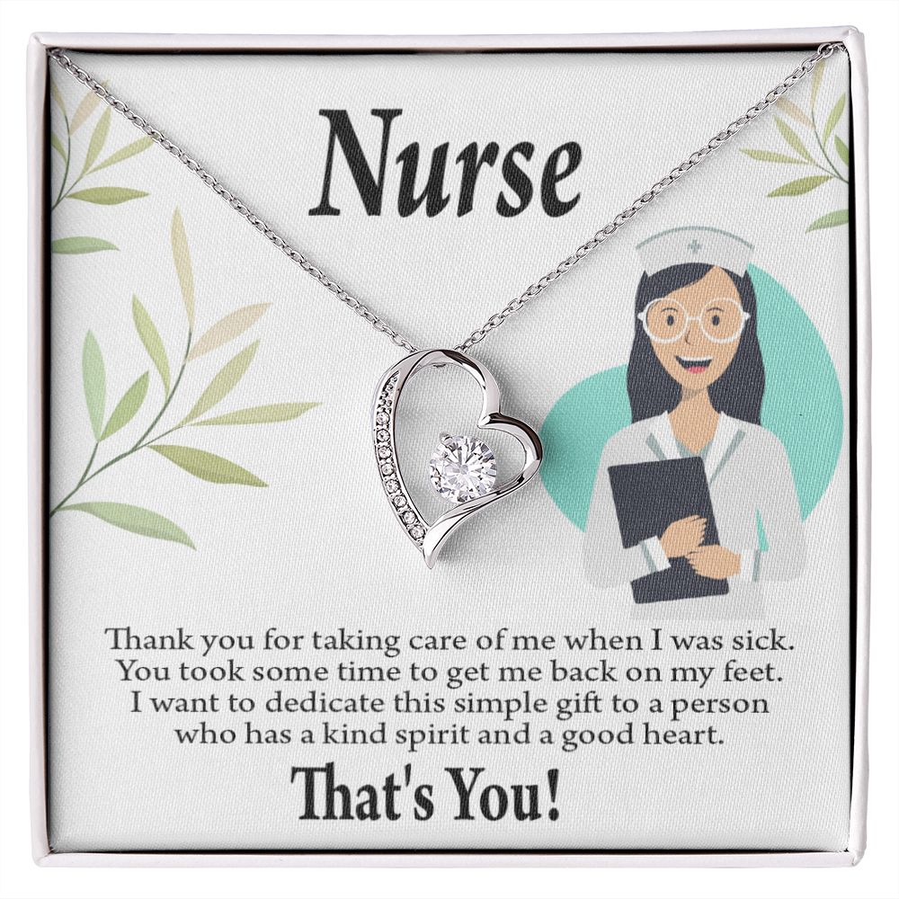 Simple Thank You Nurse Forever Necklace w Message Card-Express Your Love Gifts