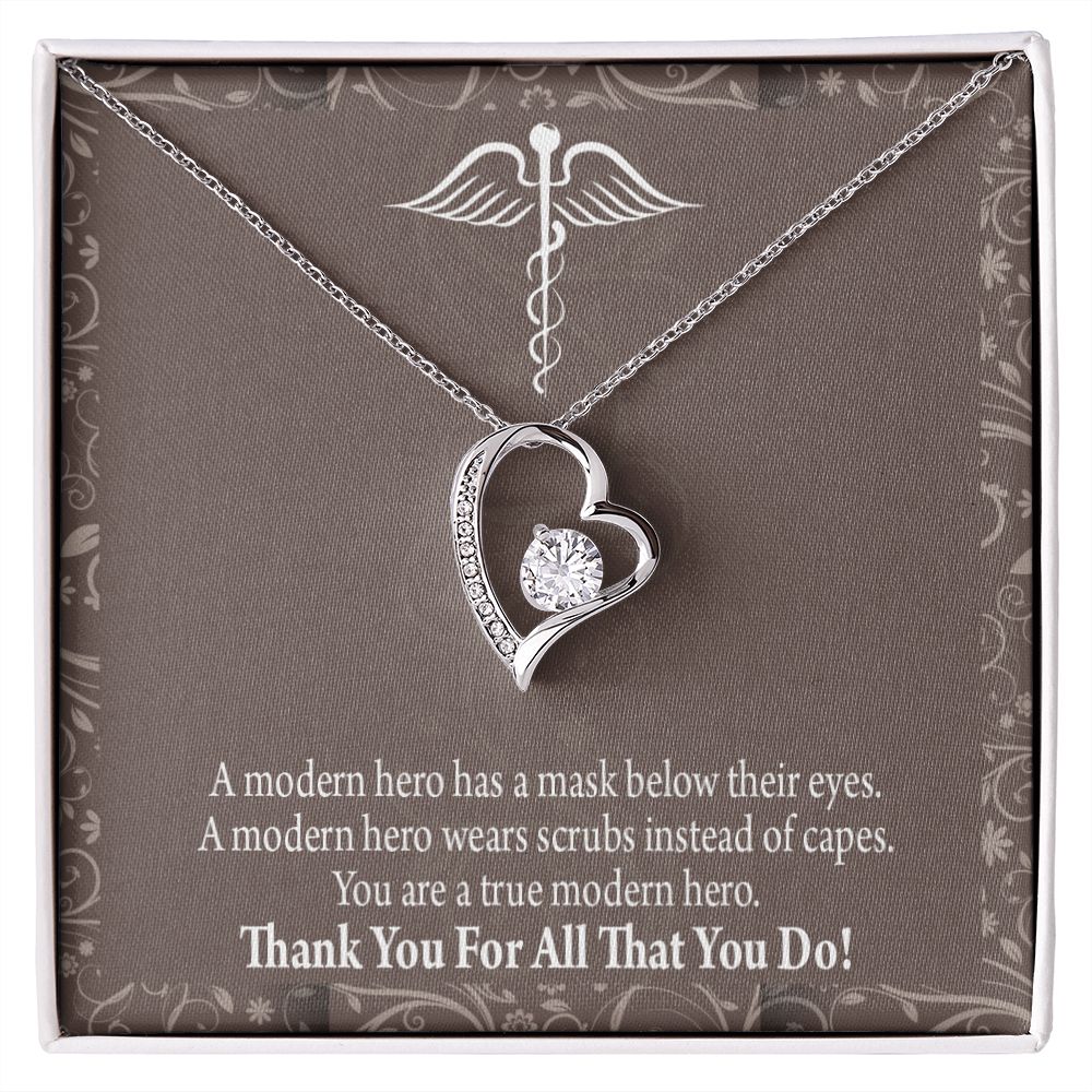 Medical Hero Appreciation Forever Necklace w Message Card-Express Your Love Gifts