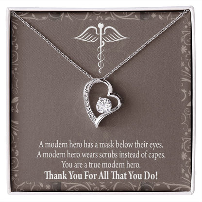 Medical Hero Appreciation Forever Necklace w Message Card-Express Your Love Gifts
