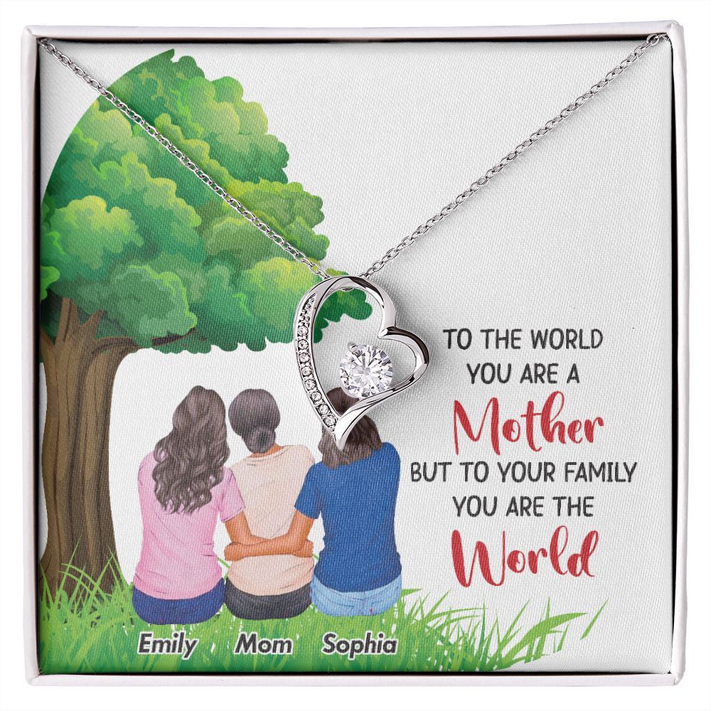 To The World You Are a Mother Forever Necklace w Message Card-Express Your Love Gifts