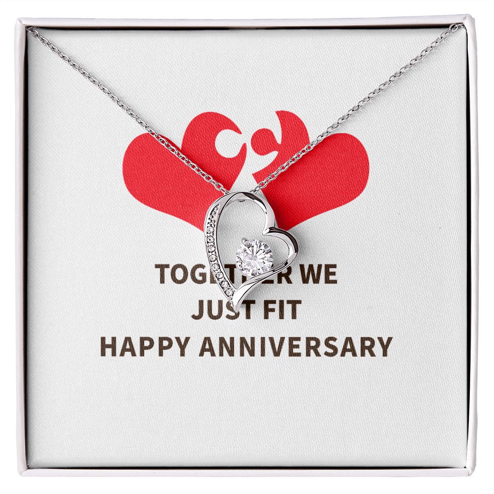Together We Just Fit Forever Necklace w Message Card-Express Your Love Gifts
