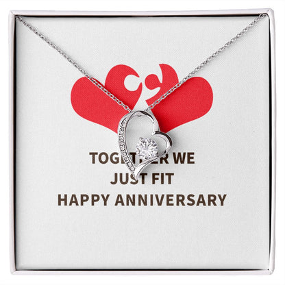 Together We Just Fit Forever Necklace w Message Card-Express Your Love Gifts