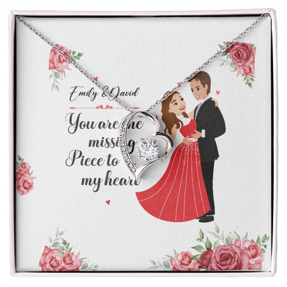 You Are The Missing Piece to My Heart Forever Necklace w Message Card-Express Your Love Gifts