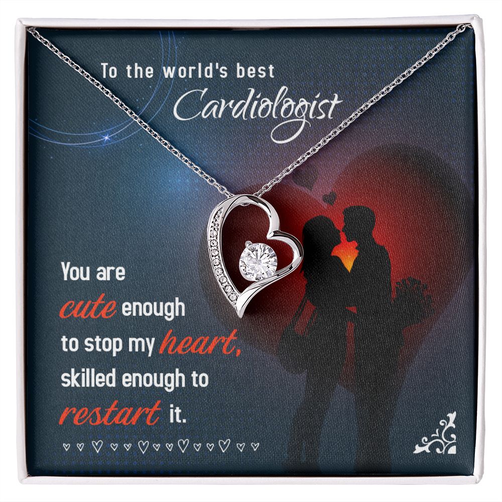 Cute Enough to Stop Forever Necklace w Message Card-Express Your Love Gifts