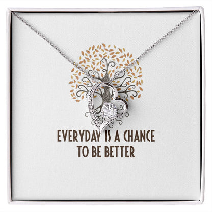 Everyday is a Chance Forever Necklace w Message Card-Express Your Love Gifts