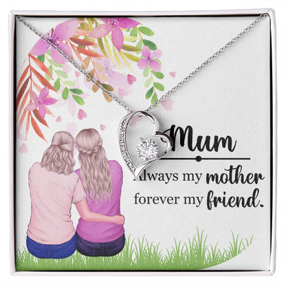 Mum Always my Mother Forever Necklace w Message Card-Express Your Love Gifts