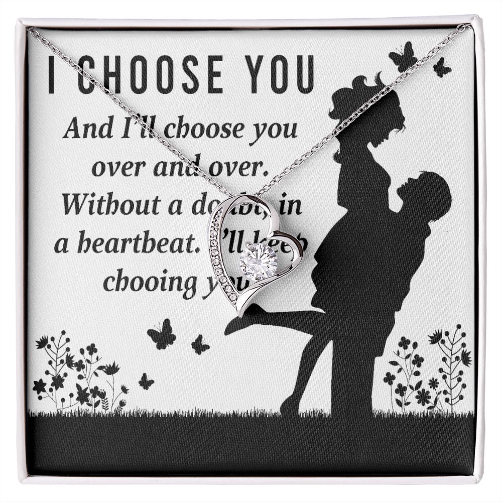 I Choose You Forever Necklace w Message Card-Express Your Love Gifts
