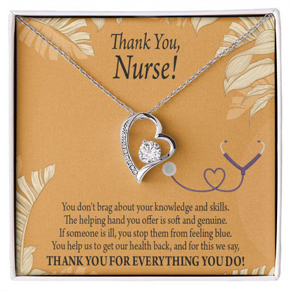 Thank You Nurse Gift Forever Necklace w Message Card-Express Your Love Gifts
