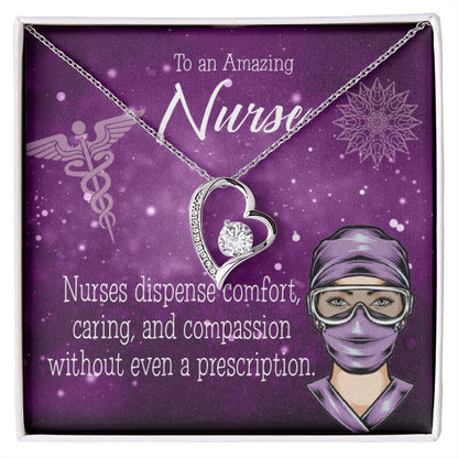 Nurse RN Caduceus Forever Necklace w Message Card-Express Your Love Gifts