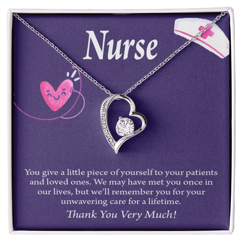 Remarkable Nurse Forever Necklace w Message Card-Express Your Love Gifts