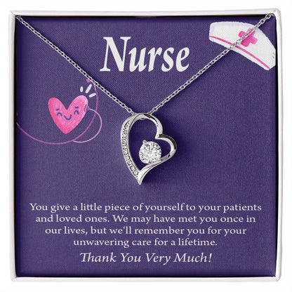 Remarkable Nurse Forever Necklace w Message Card-Express Your Love Gifts