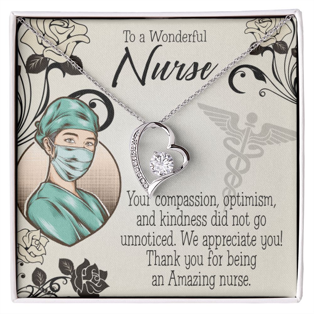 Thank Your Nurse Gift Forever Necklace w Message Card-Express Your Love Gifts