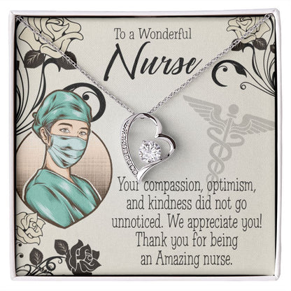 Thank Your Nurse Gift Forever Necklace w Message Card-Express Your Love Gifts