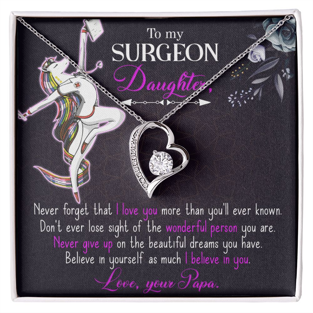 To my Surgeon Daughter Forever Necklace w Message Card-Express Your Love Gifts