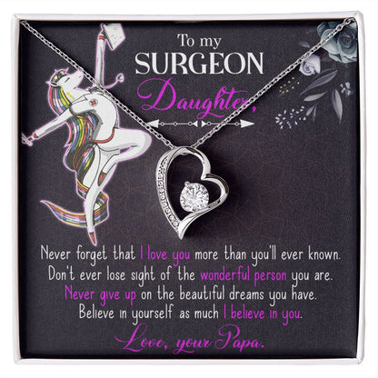 To my Surgeon Daughter Forever Necklace w Message Card-Express Your Love Gifts