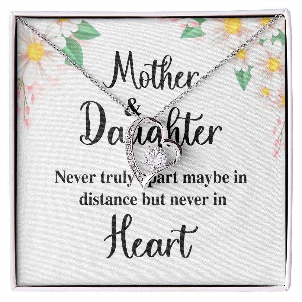 Mother and Daughter Never Truly Apart Forever Necklace w Message Card-Express Your Love Gifts