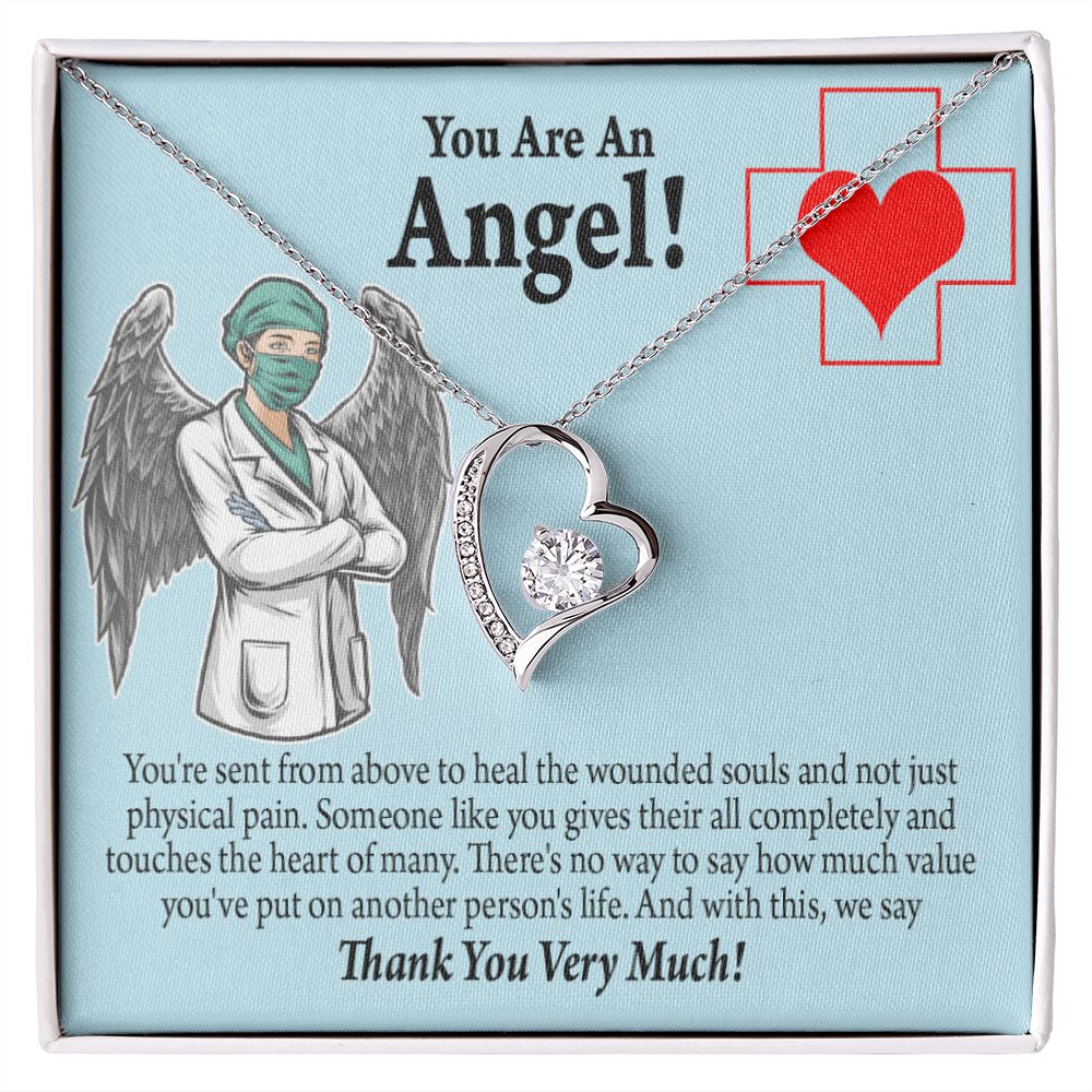 You Are an Angel Nurse Forever Necklace w Message Card-Express Your Love Gifts