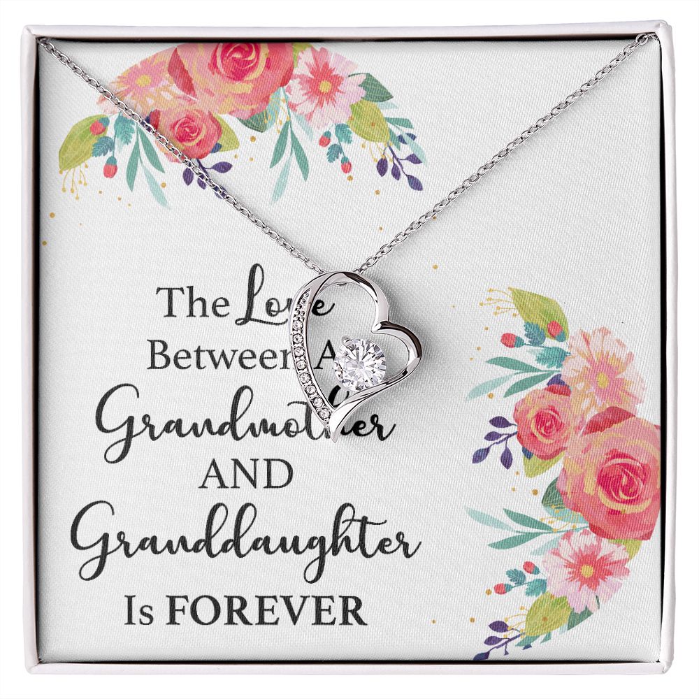 The Love Between a Grandmother and Granddaughter Forever Necklace w Message Card-Express Your Love Gifts