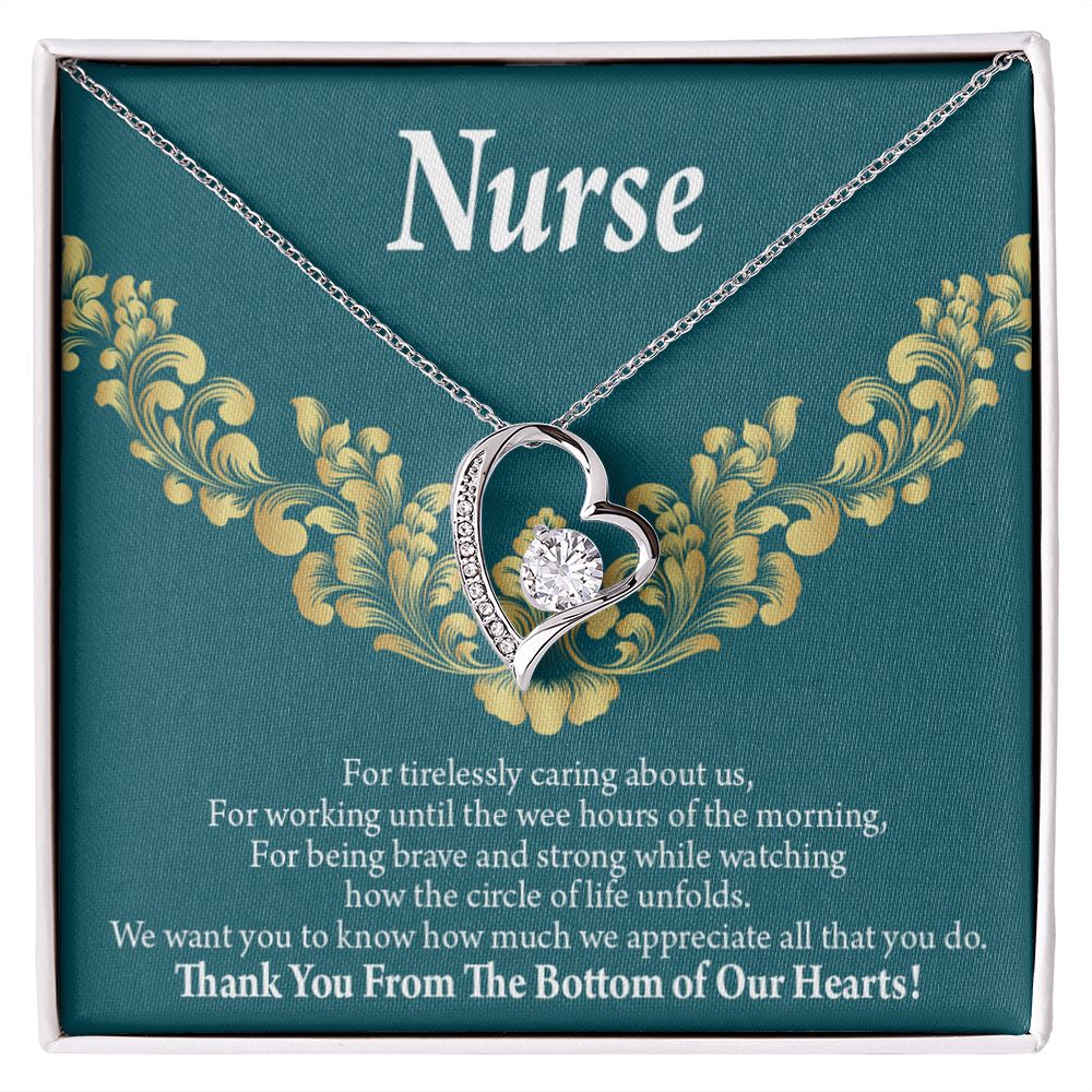 Thank You Medical Hero Forever Necklace w Message Card-Express Your Love Gifts